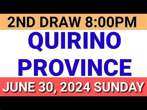 STL Quirino Results June 1 to 30, 2024.